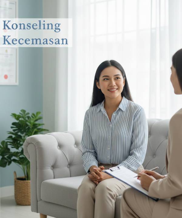 Ilustrasi seseorang sedang cemas atau memegang kepala