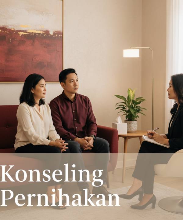 Ilustrasi sepasang suami istri sedang konseling